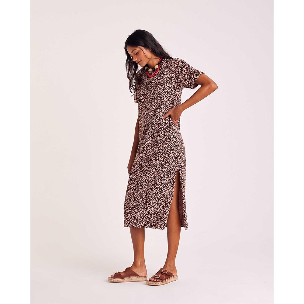 Balzac Paris Claodia leopard midi jersey dress Size S cotton comfort dress